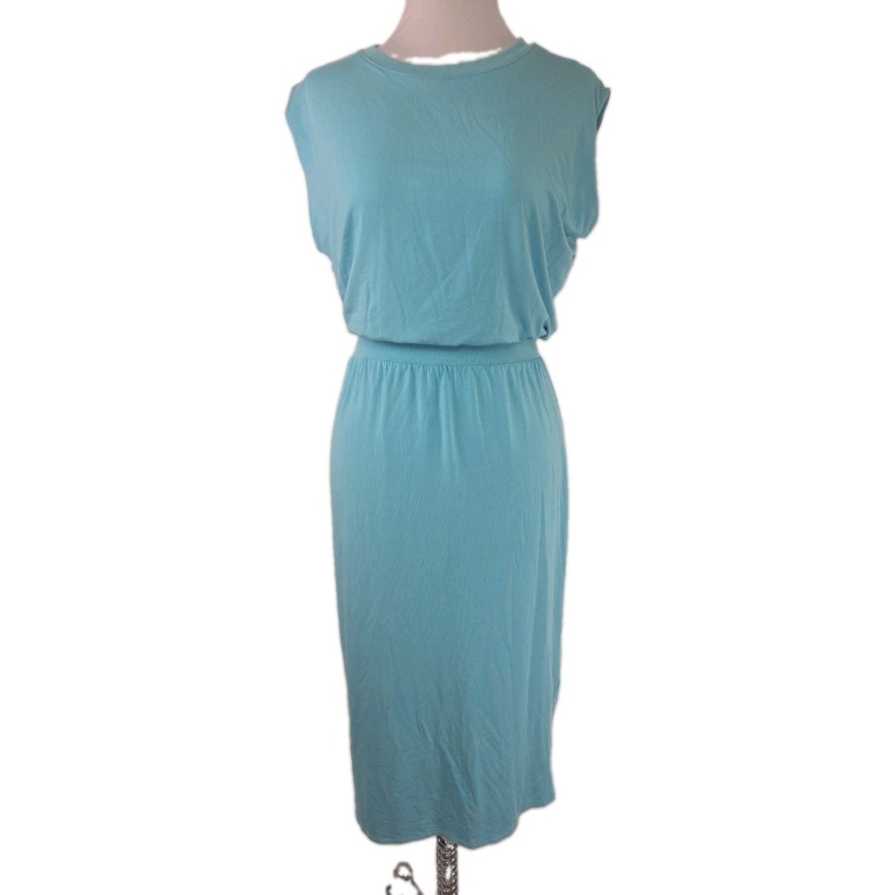 Athleta Medium Modal Turquoise‎ Sleeveless T-shirt MIDI Dress